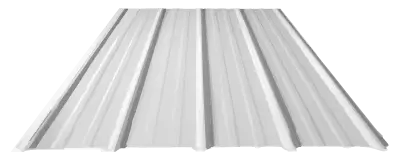 Close-up of the Color Guide ag panel metal siding, showing ribbed texture and durable galvanized finish.