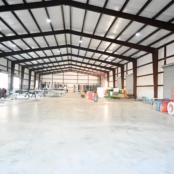 Full interior view of the new metal shop in Kilgore, Texas.